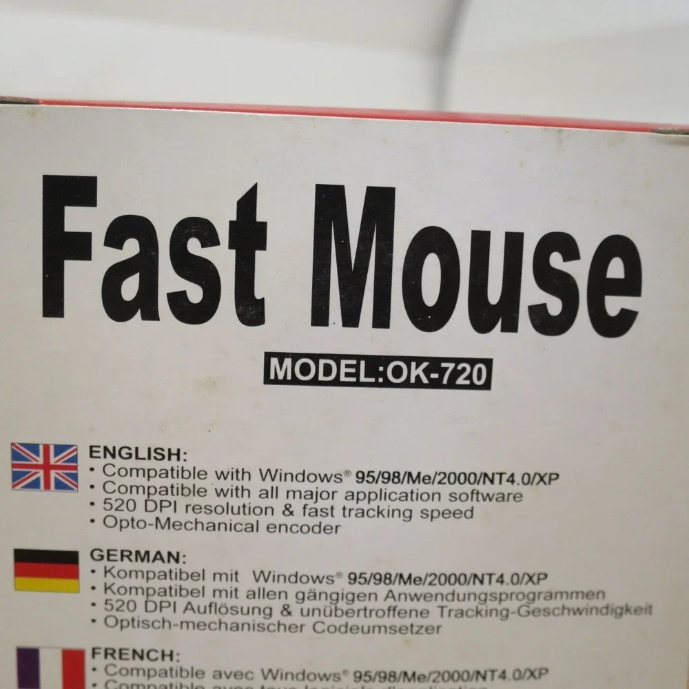 Vintage A4TECH OK-720 Serial Fast Ball Mouse Windows 95 98 Me 2000 XP